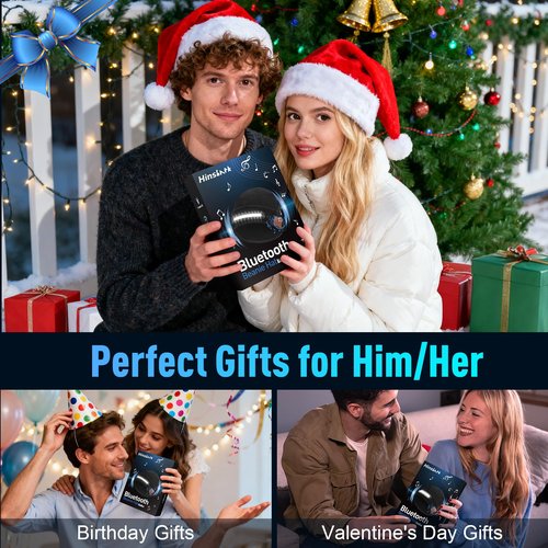 Hinshark Gifts for Men, Bluetooth Beanie with Lights, Gifts for Men Dad Husband Him, Unisex Rechargeable Bluetooth Hat, Birthday Gifts for Him Women, Grandpa Gifts Black