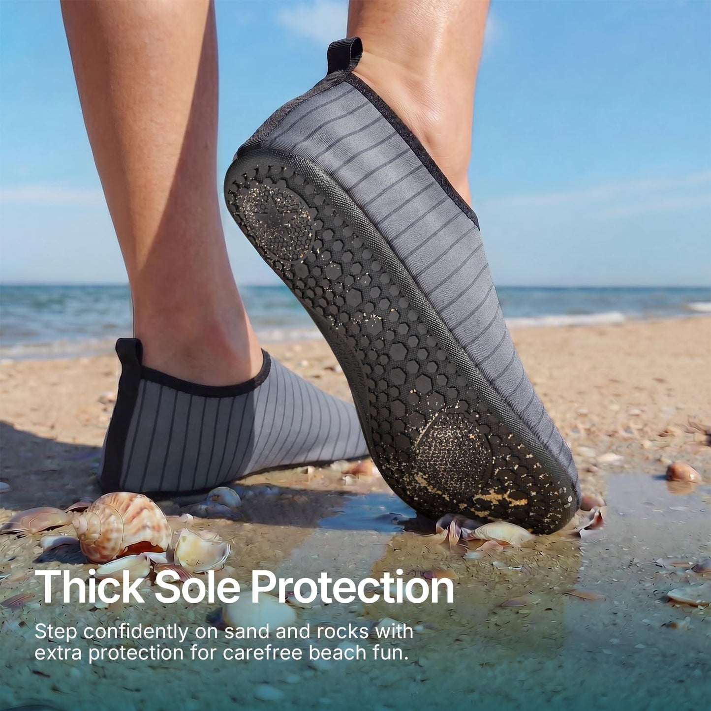 Water Shoes for Women Men Quick-Dry Aqua Socks Swim Beach Barefoot Yoga Exercise Wear Sport Accessories Pool Camping Must Haves Adult Youth Size 5-6Women/4-5Men