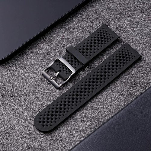 Lamshaw Compatible with Garmin Approach S44 Band, 20mm Quick Release Silicone band with Metal Buckle Compatible for Garmin Approach S50, S44, S42, S40 Smartwatch (Black, 20mm size band)