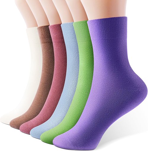 IDEGG Women's Crew Socks - Soft Cotton Athletic Socks for Running & Casual Wear | Above Ankle Design