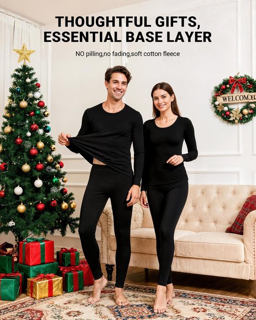 JZCreater Thermal Underwear for Men, Mens Long Johns Thermal Underwear Set, Fleece Lined Base Layer for Cold Weather Dark Gray