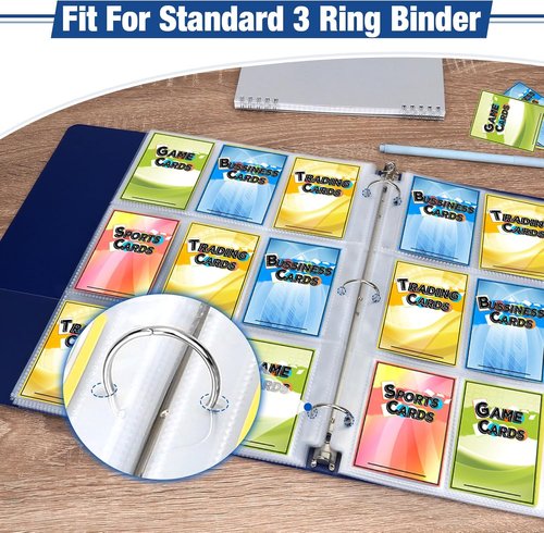 Fabmaker 9 Pocket Trading Card Sleeves - Durable Double-Sided Binder Sheets for MTG & Baseball | 648 Pockets
