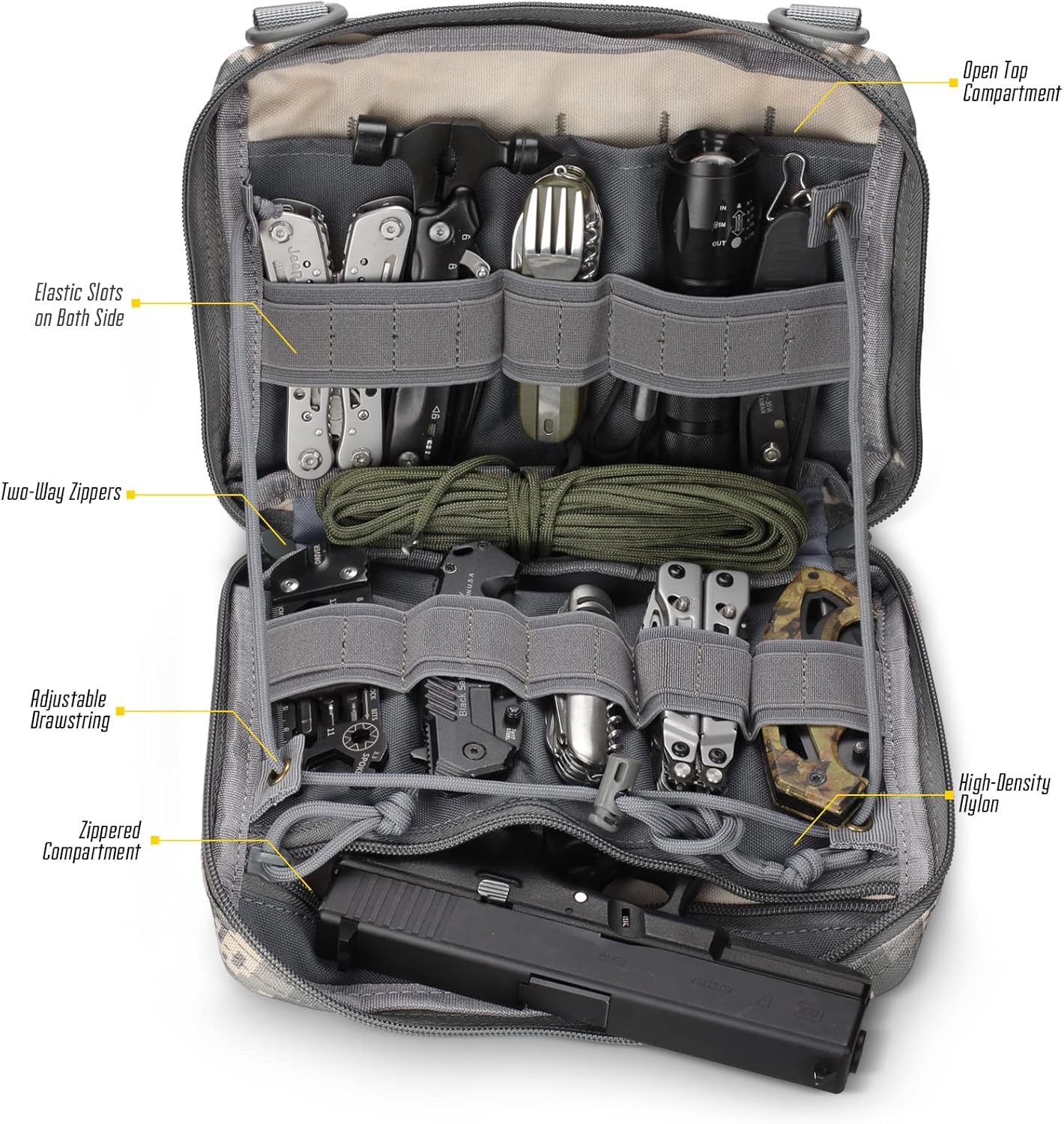 WYNEX Tactical Admin Molle Pouch - Durable 1000D Nylon Utility Bag for EDC & Medical Gear | Versatile Attachment Design
