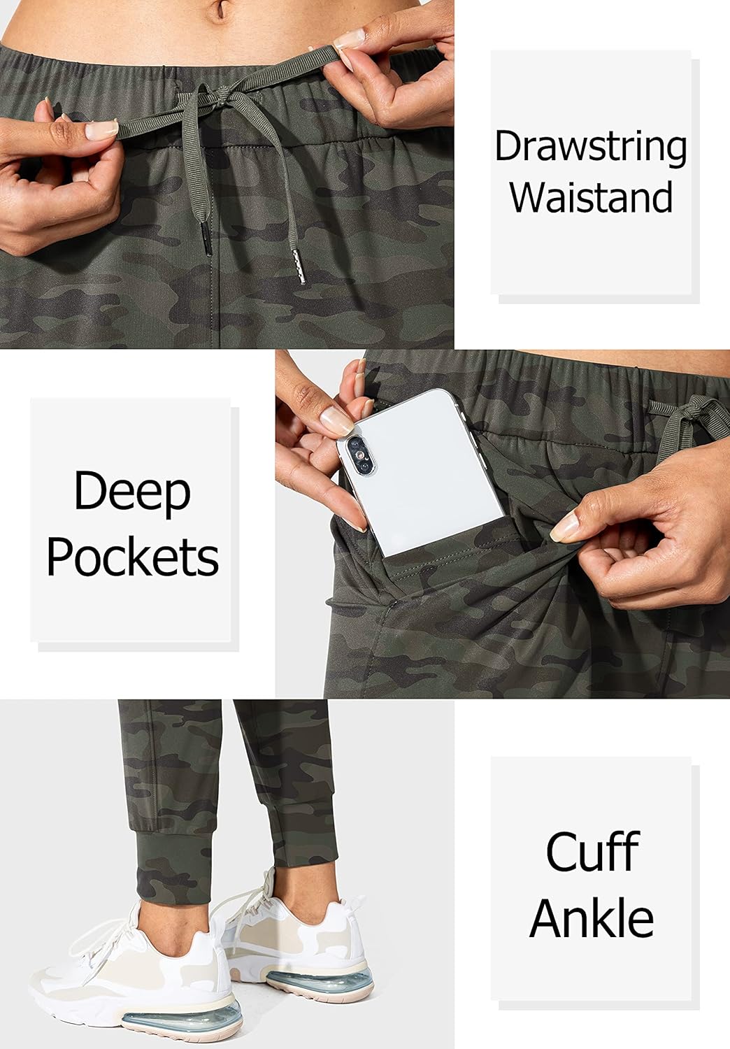 SANTINY Women's Joggers - Comfortable Drawstring Sweatpants with Pockets for Running & Lounge