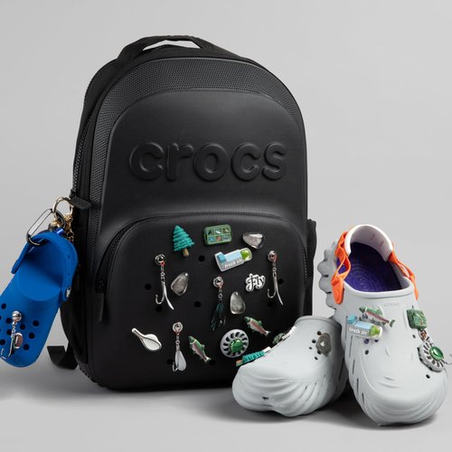 Crocs Classic Backpack, Personalize with Jibbitz Charms, Black, One Size