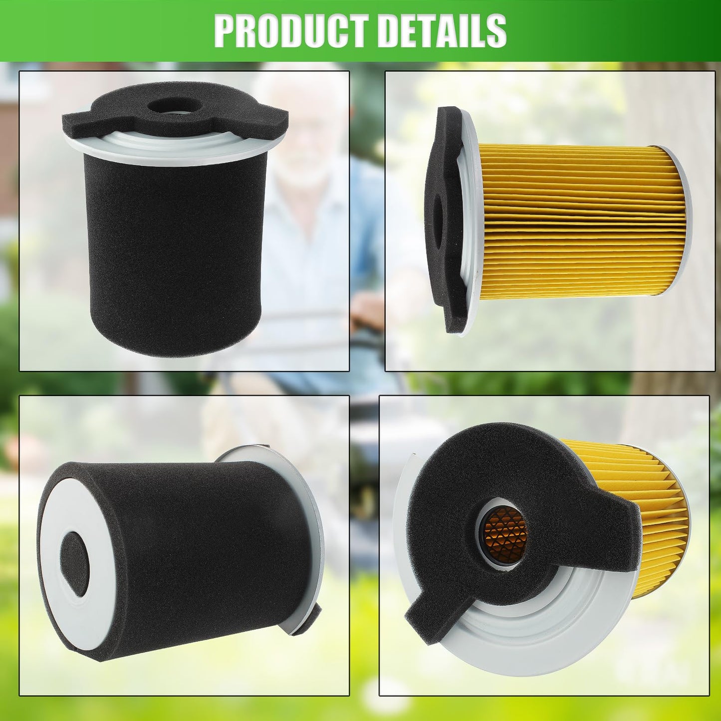 QAZAKY Filter with Pre Filter Compatible with Yamaha G1 2-Cycle 1978-1989 / G14 4-Cycle 1995-1996 Gas Golf Cart Club Car J10-14417-00 JF7-14450-01 2132 2120 FIL-0004 0007