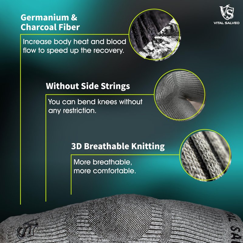 VITAL SALVEO-Compression Recovery Knee Sleeve/brace C3-COMFORT, Pain Relief, Protects Joint - Ideal for Sports and Daily Wear(1PC)/L