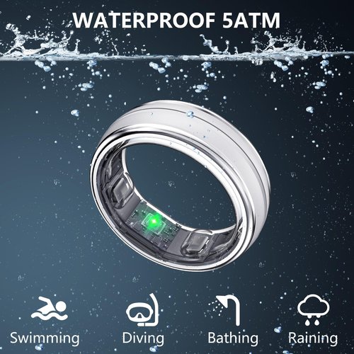 RIFESI Valentine's Day Gifts, Smart Ring for Women & Men - Titanium Fitness Ring with Heart Rate, Sleep, Step & SpO2 Monitor, Stress & HRV Tracking, 7-Day Battery, 25ATM Waterproof — No Subscription