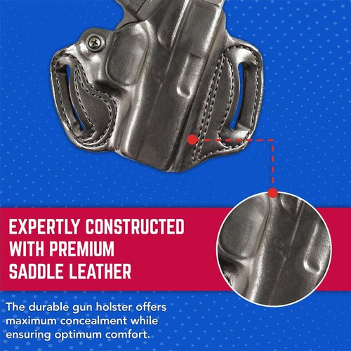 Desantis Mini Slide Holster, Premium Gun Holster, Made of Premium Saddle Leather, Fits Glock 43, Glock 43X, Glock 48, Adjustable Tension Device, Right-Hand Draw, Black