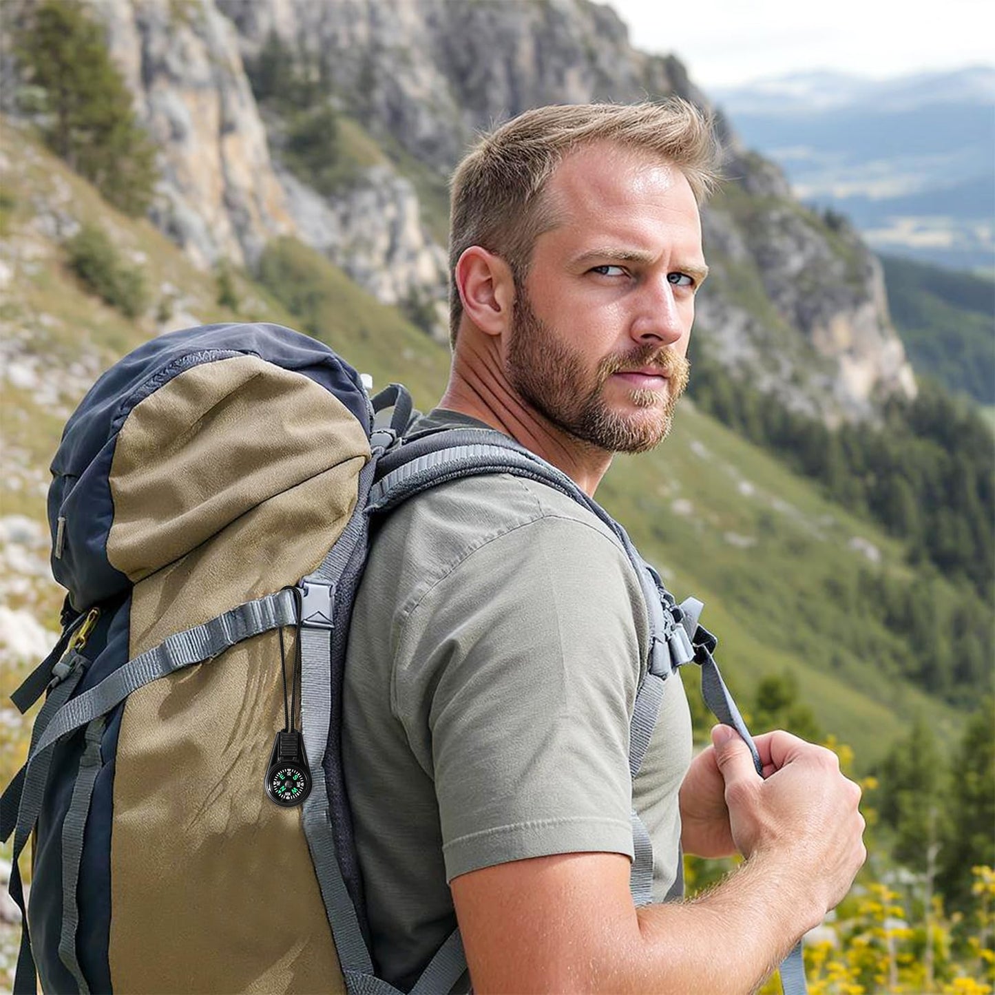 100 Pieces Mini Compass Bulk Hiking Survival Pocket Compass Keychain Button Liquid Filled Compasses Small for Outdoor Camping Hiking Paracord Bracelet Necklace Key Chain Camping Party Favors