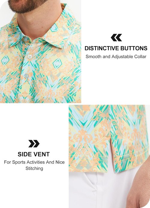 Libin Golf Shirts for Men - Quick Dry Performance Polo | Short Sleeve Moisture-Wicking Casual Wear