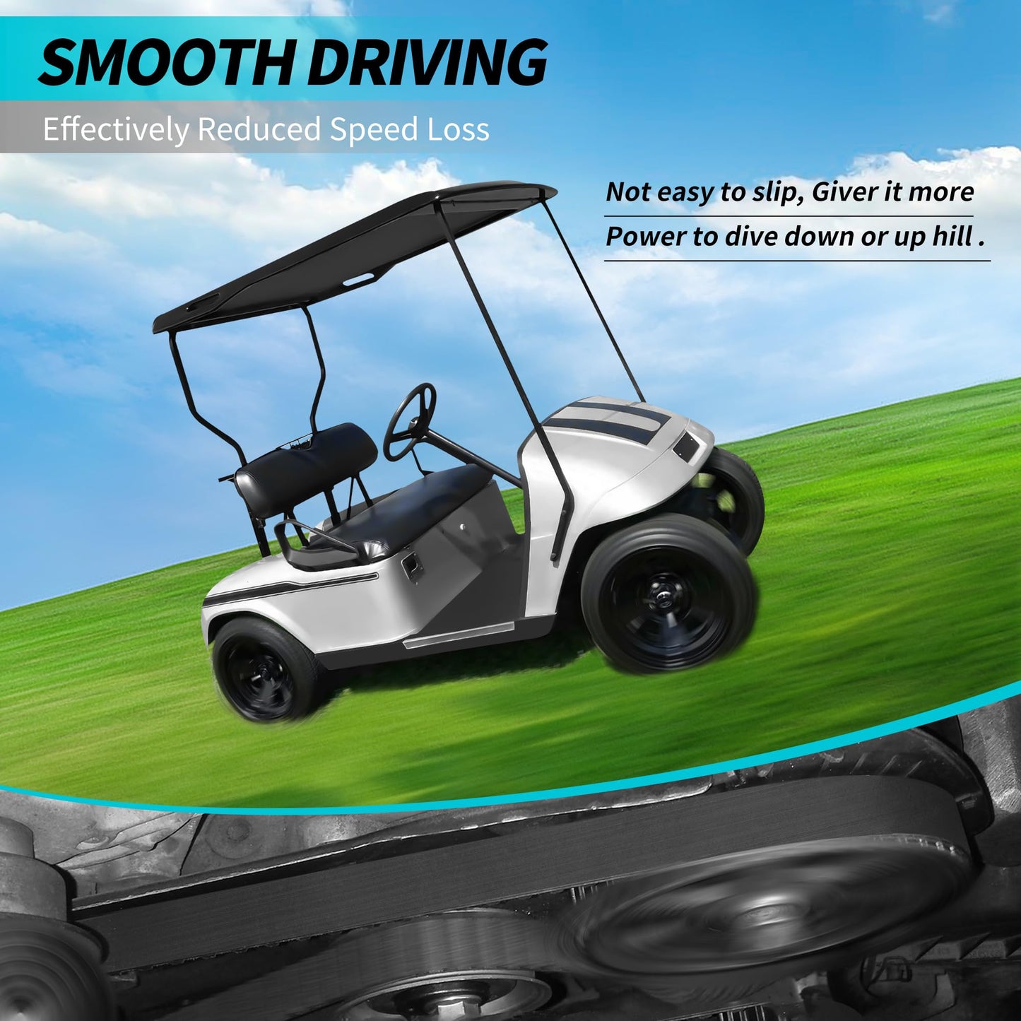 10L0L Golf Cart Clutch Drive Belt Kit for EZGO TXT&RXV Workhouse ST 2008-2011 Gas Carts with Kawasaki Motor,OEM 606136