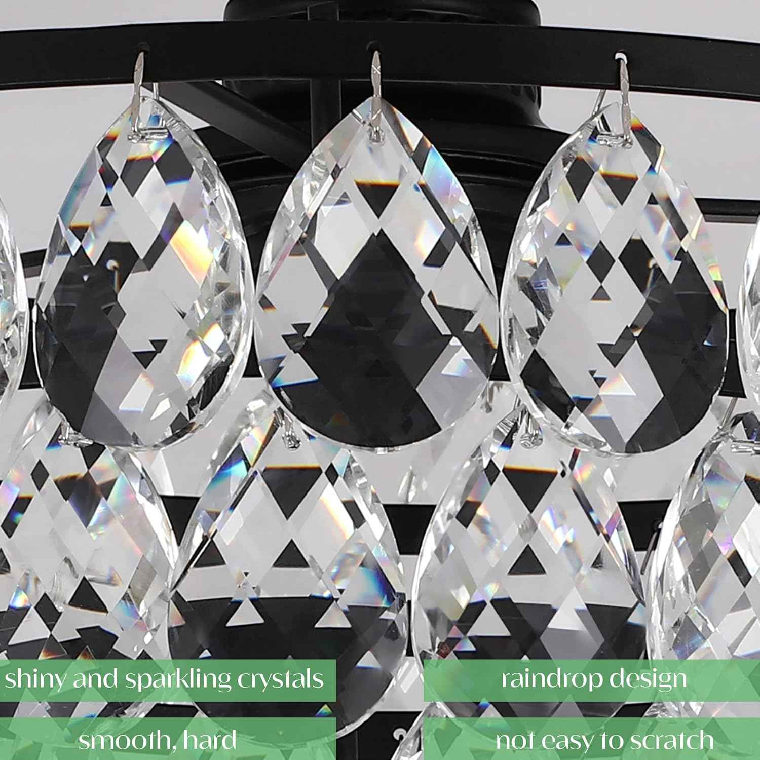 Gold Crystal Mini Chandelier - Modern Flush Mount Ceiling Light for Hallway & Bedroom