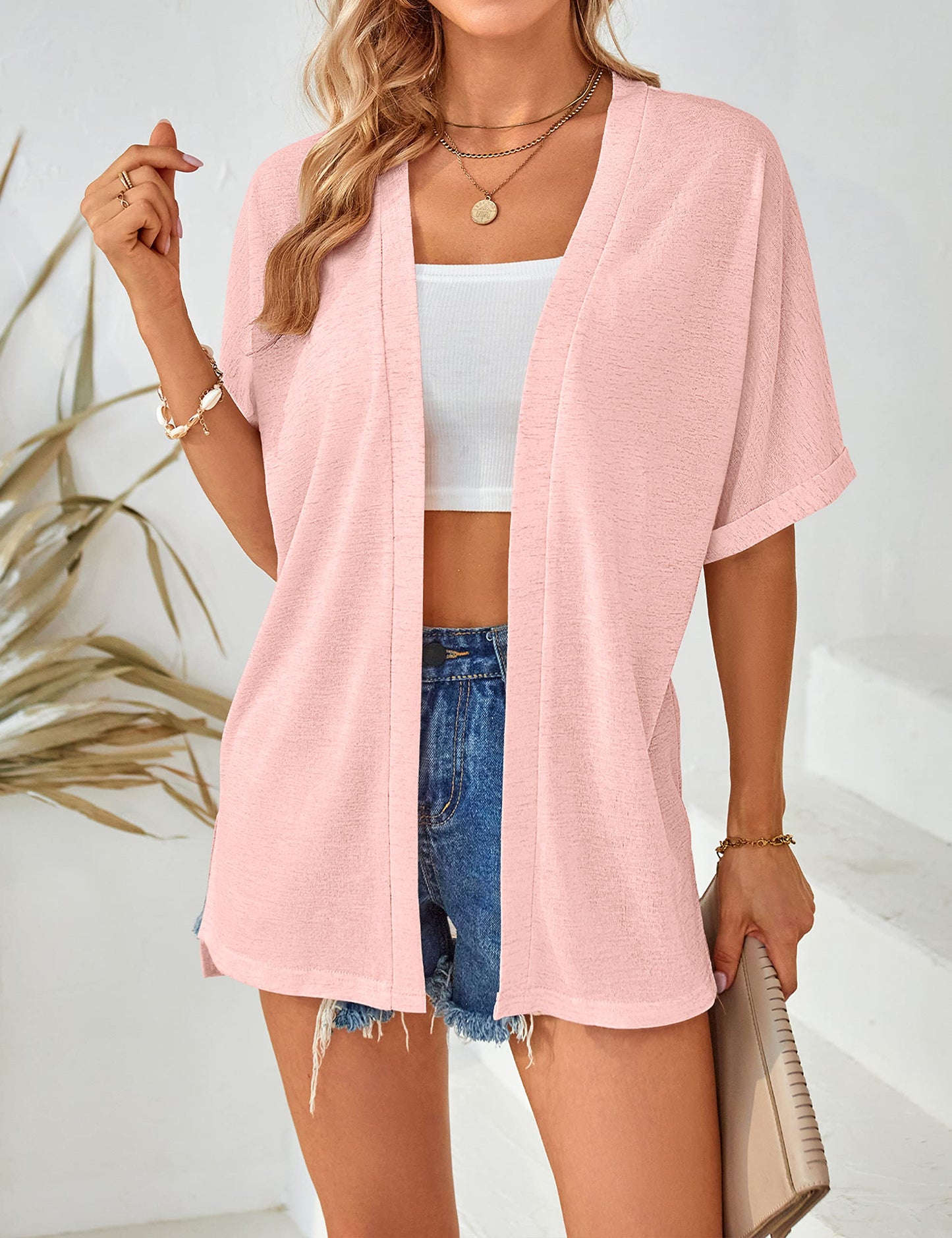 MEROKEETY Womens Summer Lightweight Short Sleeve Kimono Cardigan 2026