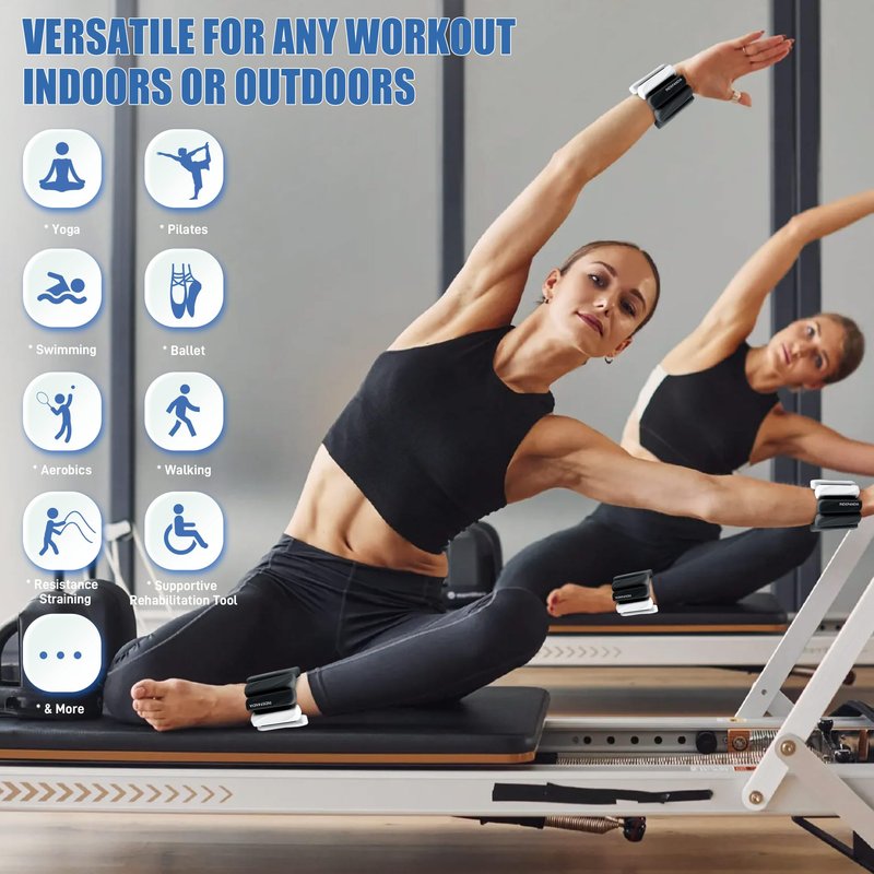 INDEPANDIA Wrist & Ankle Weights for Women and Men, 4lbs Pair Adjustable Silicone Weighted Bangles for Arm & Leg Workouts, Perfect for Pilates, Yoga, Walking & Home Fitness Training Gradient Black