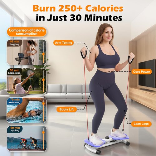 BOLUPO waist twisting machine for Exercise, Ab Twister Board, Core Twister for Women & Home Fitness, twist board for exercise,300 LBS Capacity (purple)