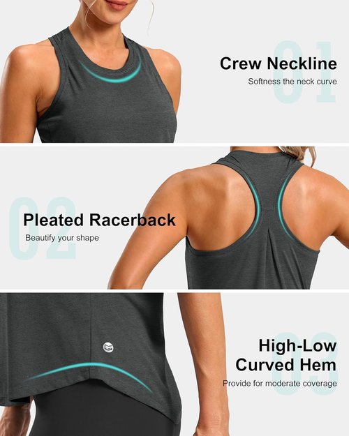 G Gradual Women's Workout Tank Tops - Racerback Athletic Yoga Shirt | Loose Fit Sleeveless Gym Top