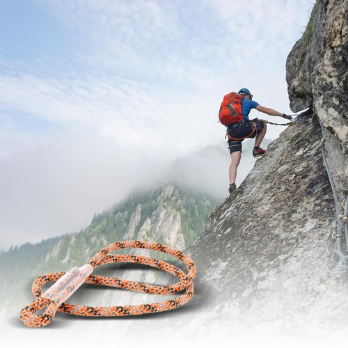 Rock-N-Rescue 8mm Sewn Prusik Loop – Precision-Stitched Rope Loop for Arborist Rigging, Climbing, and Rescue – 10,000lbf Prusik Cord for Tree Work, Saddle Hunting, and Rigging Systems - Orange 24”