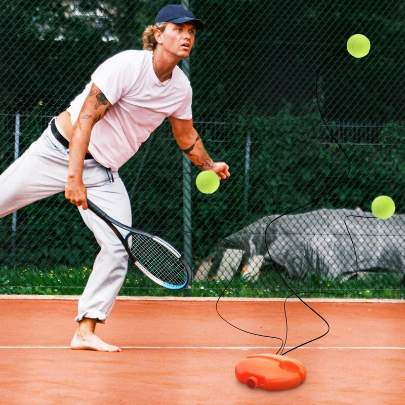Toddmomy Trainer Rebound Ball with String, Solo Tennis Ball Portable Tennis Rebounder Kit Self Training Badminton Kit for Beginners Sport Exercise