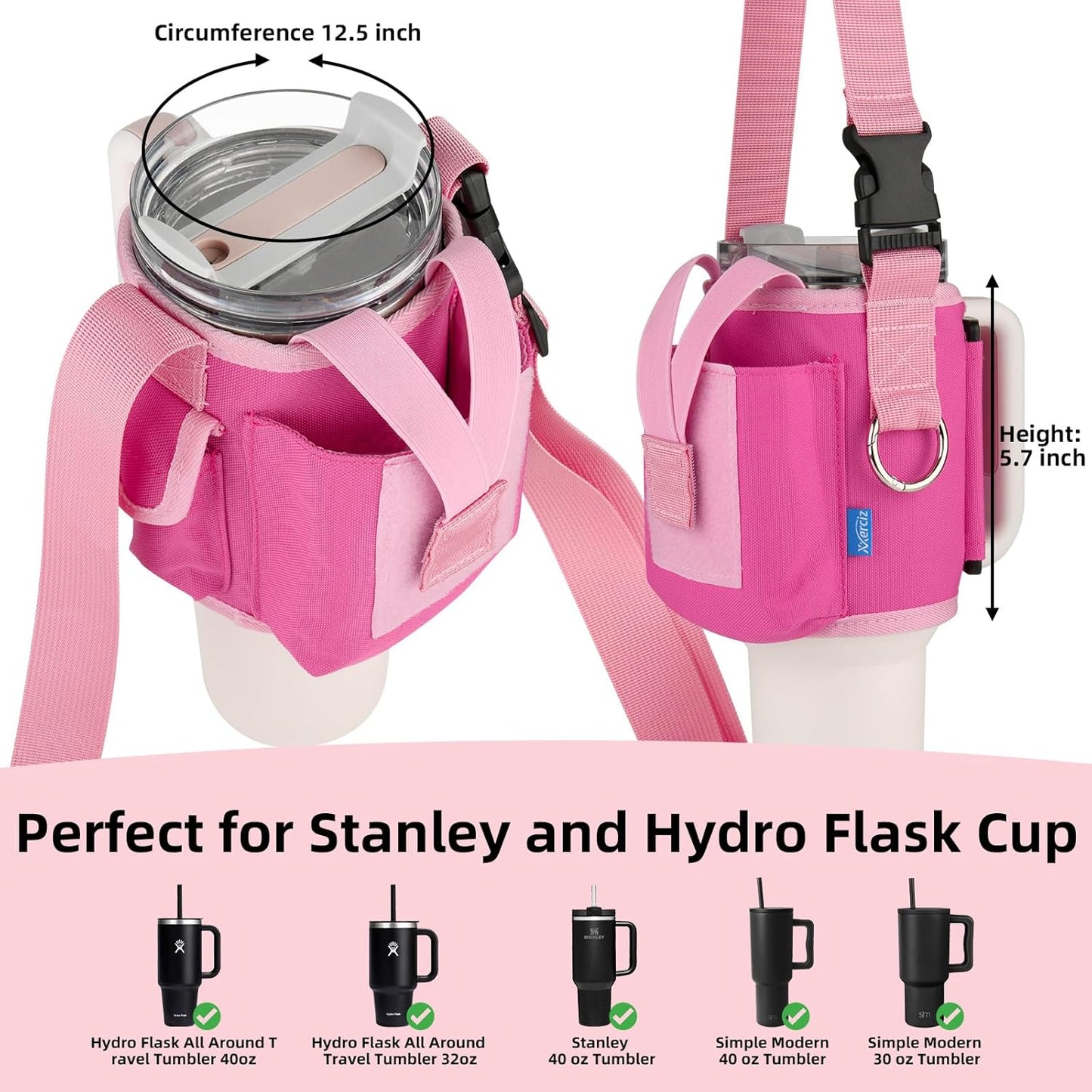 Xxerciz Carrier Bag - Crossbody Tumbler Bag for Stanley 40 oz with Phone Holder & Adjustable Strap