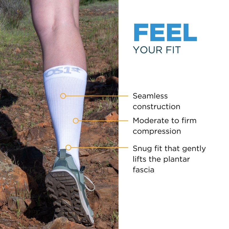 OrthoSleeve Plantar Fasciitis Orthotic Socks helps with plantar fasciitis, heel and arch pain (White, Large)