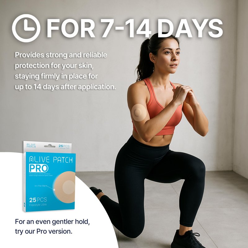 Alive Patch CGM Overpatch Sensor Covers (PRO MAX) - Free Style Libre Patch - Libra Plus Sensor Covers - No Glue Center Micro Film - Ultra Thin Breathable - Anti Fray Long Wear