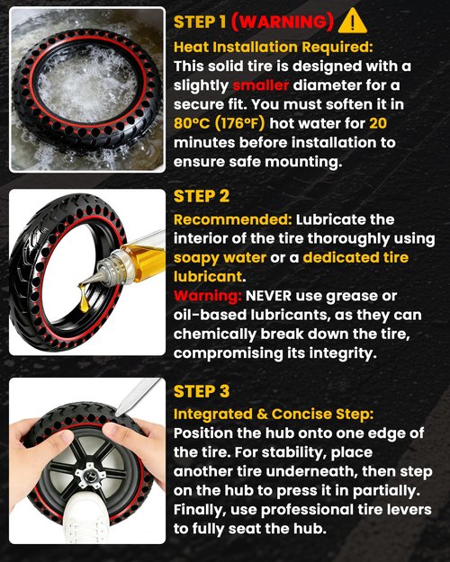 BABEJIA 2-Pack 50/75-6.1 Scooter Tires Tubeless, Upgrade Your Scooter with 8.5x2.0 Airless TIres, 8 1/2 x2 Replacement Tyres Compatible with Gotrax GXL V2/XR/APEX, Hiboy S2, Xiaomi 3/3 Lite/M365