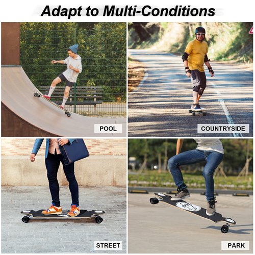 Long Board Skateboard for Adults Teenagers Kids Ages 6-12 Adults Men Women Complete Skateboard Cruiser for Cruising Carving Free-Style and Downhill 41 Includes High-Speed Bearings & T-Tool