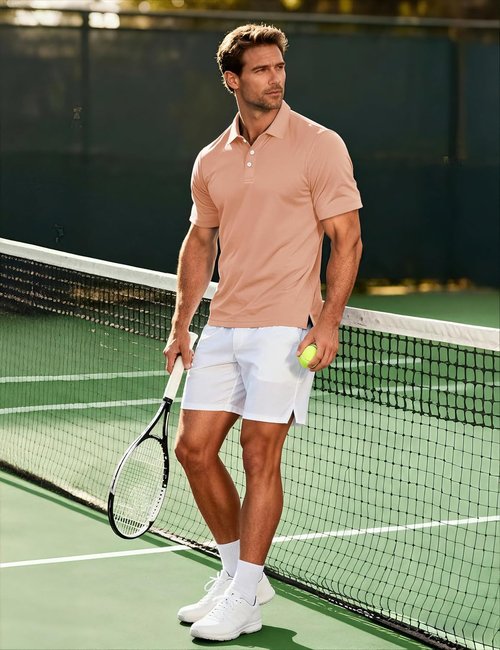 MAGCOMSEN Men's Polo Shirt - Quick Dry Short Sleeve Golf T-Shirt for Casual Outdoor Performance