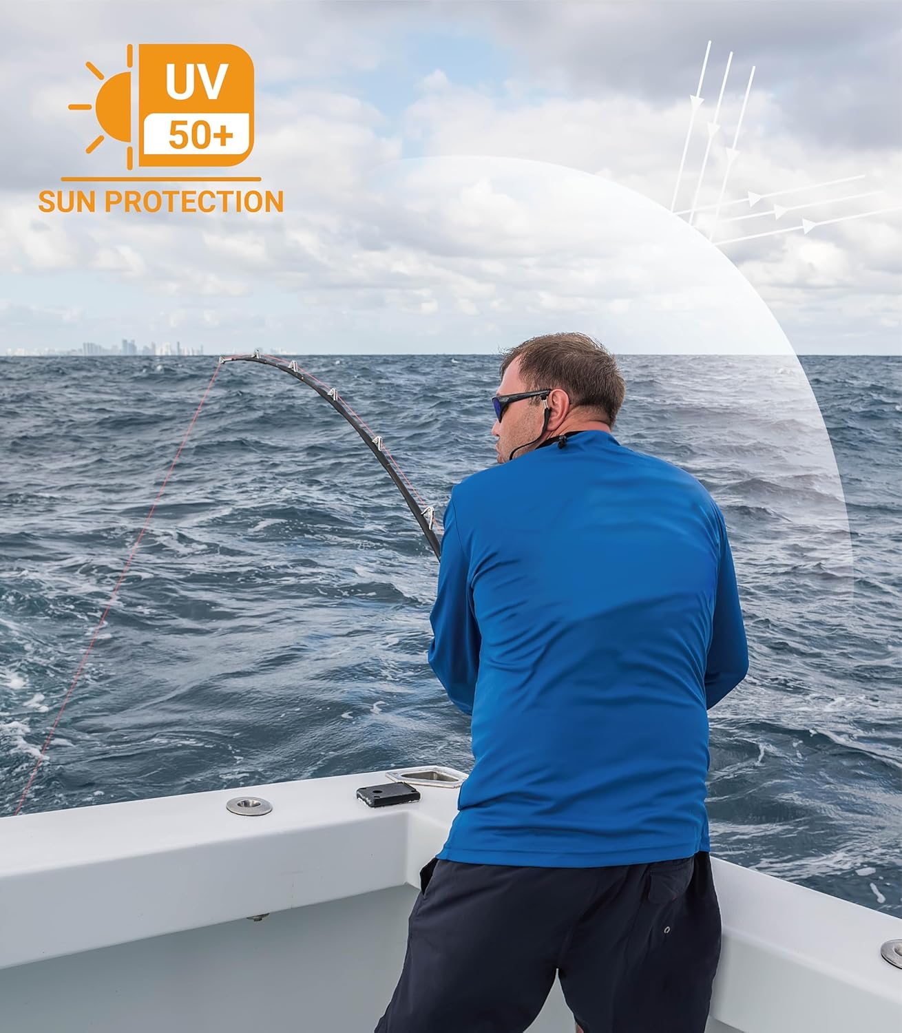 Skiennix Men's Sun Protection Shirt - UPF 50+ Long Sleeve Rash Guard | Lightweight Quick-Dry for Fishing & Running