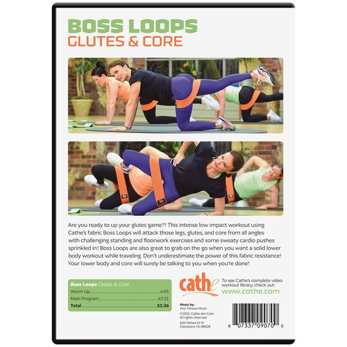 Cathe Boss Loops Booty Bands Set of 3 & Cathe Glutes & Core Workout DVD - Also Includes Cathe Travel Carry Case for Your Resistance Bands & DVD • Boss Loops are for Everybody • Take Them Anywhere