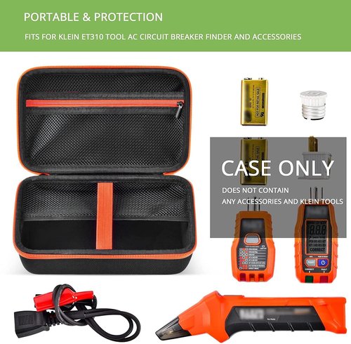 ALKOO Case for Klein Tools ET310 AC Circuit Breaker Finder - Integrated GFCI Outlet Tester | Black with Accessory Pocket