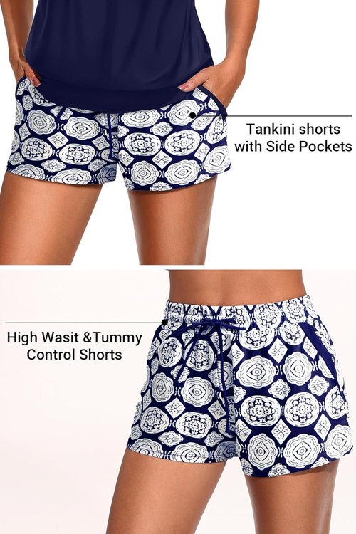 Daci Tankini Swimsuits for Women - Tummy Control Two-Piece Bathing Suit with Sporty Pockets