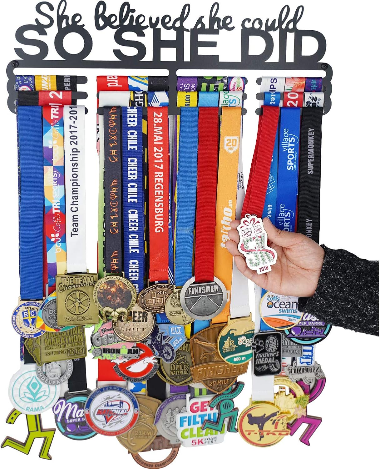 Medal Hanger | Easy to Install Wall-Mounted Medal Holder for Race Runners