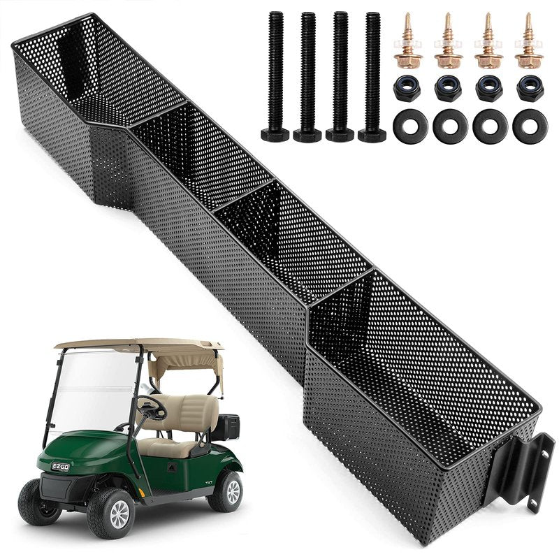 Roykaw Golf Cart Front Inner Basket Dash Storage/Tray Organizer Rack for EZGO TXT 1994-Up G&E Golf Cart, One Piece Solid Design and Large Storage Room