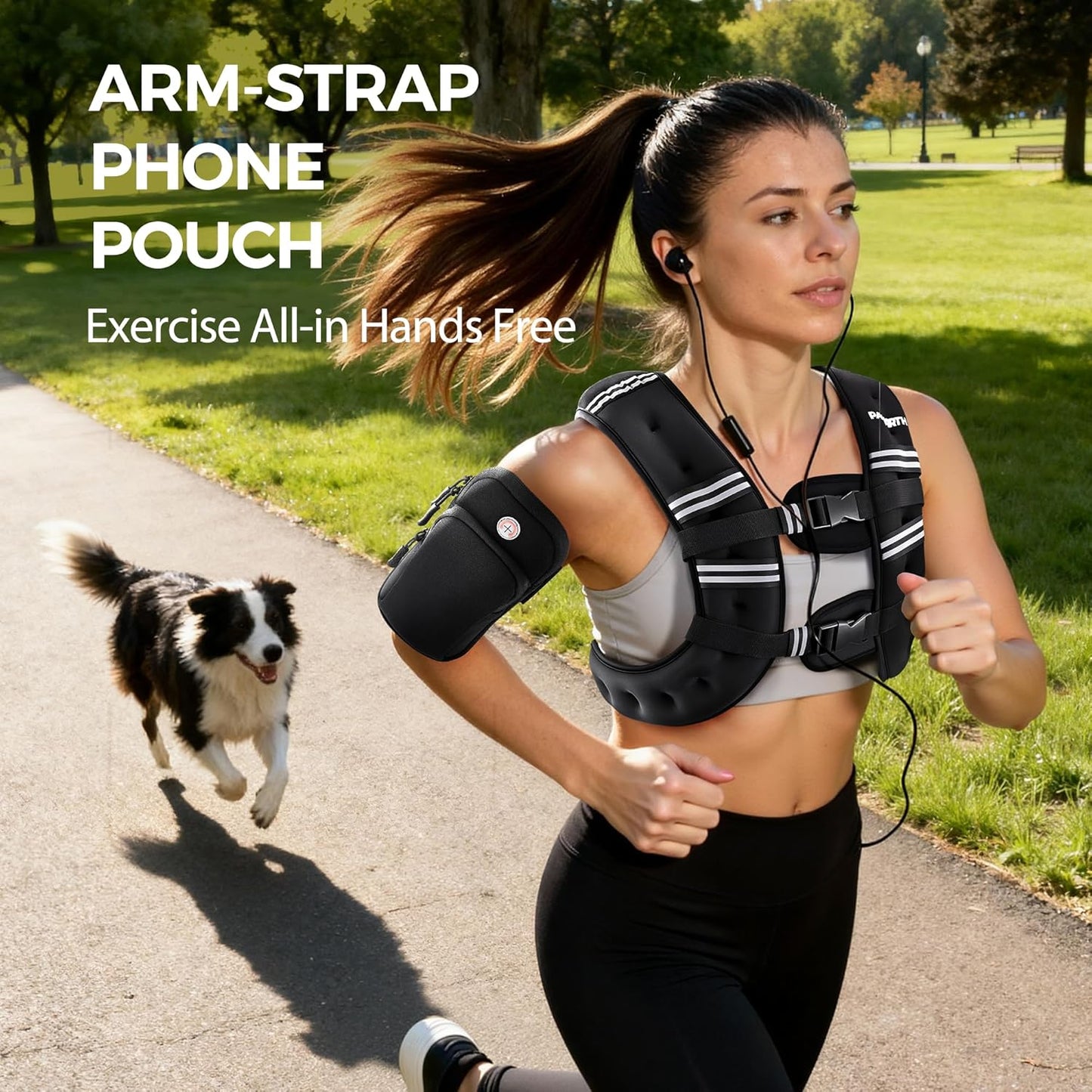 PACEARTH Weighted Vest - Adjustable 6lb to 30lb for Weight Loss & Strength Training | Reflective Design