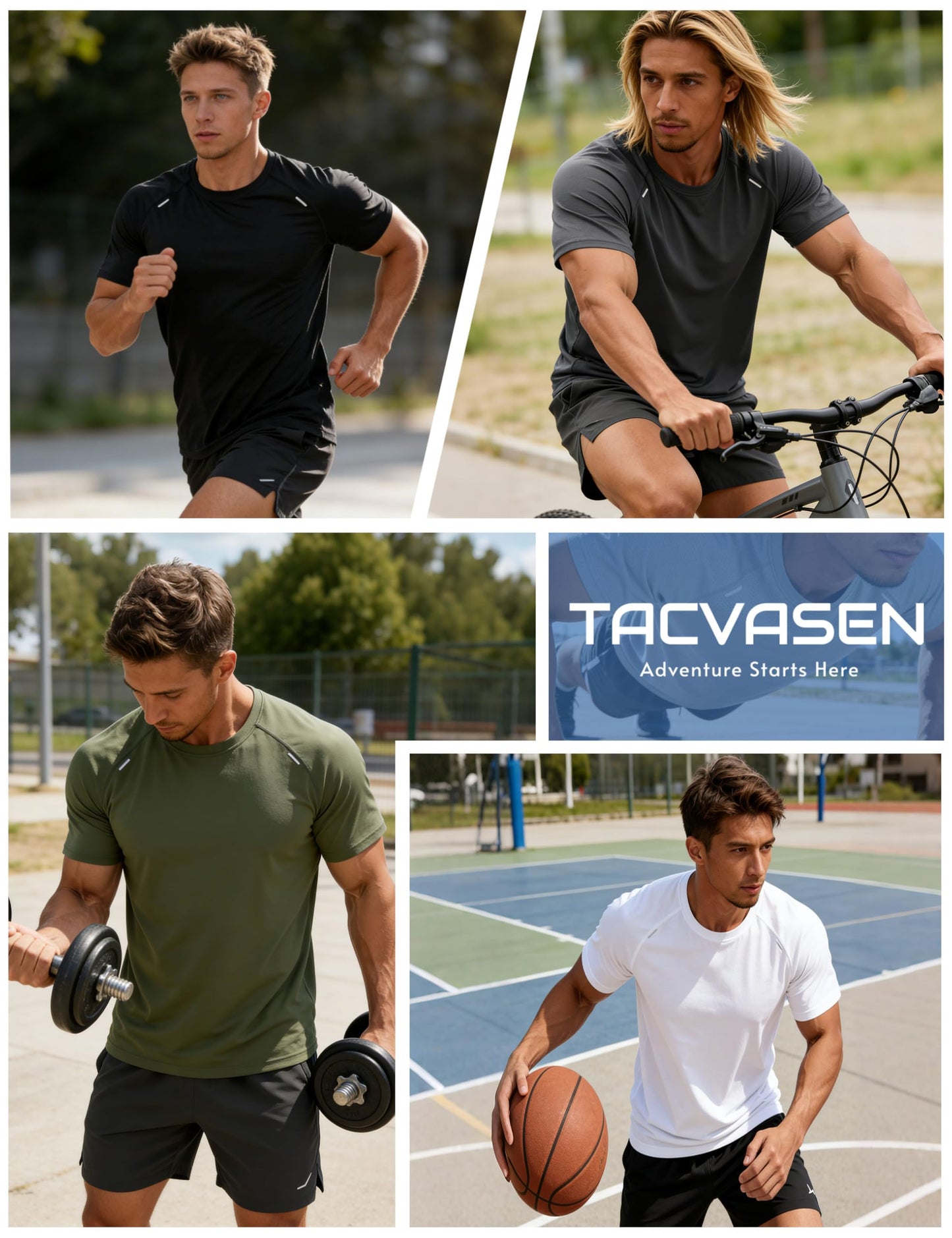TACVASEN Dry Fit Shirts for Men Workout Short Sleeve T-Shirts Moisture Wicking Mesh Athletic Quick Dry Running Workout Gym Tee Navy L