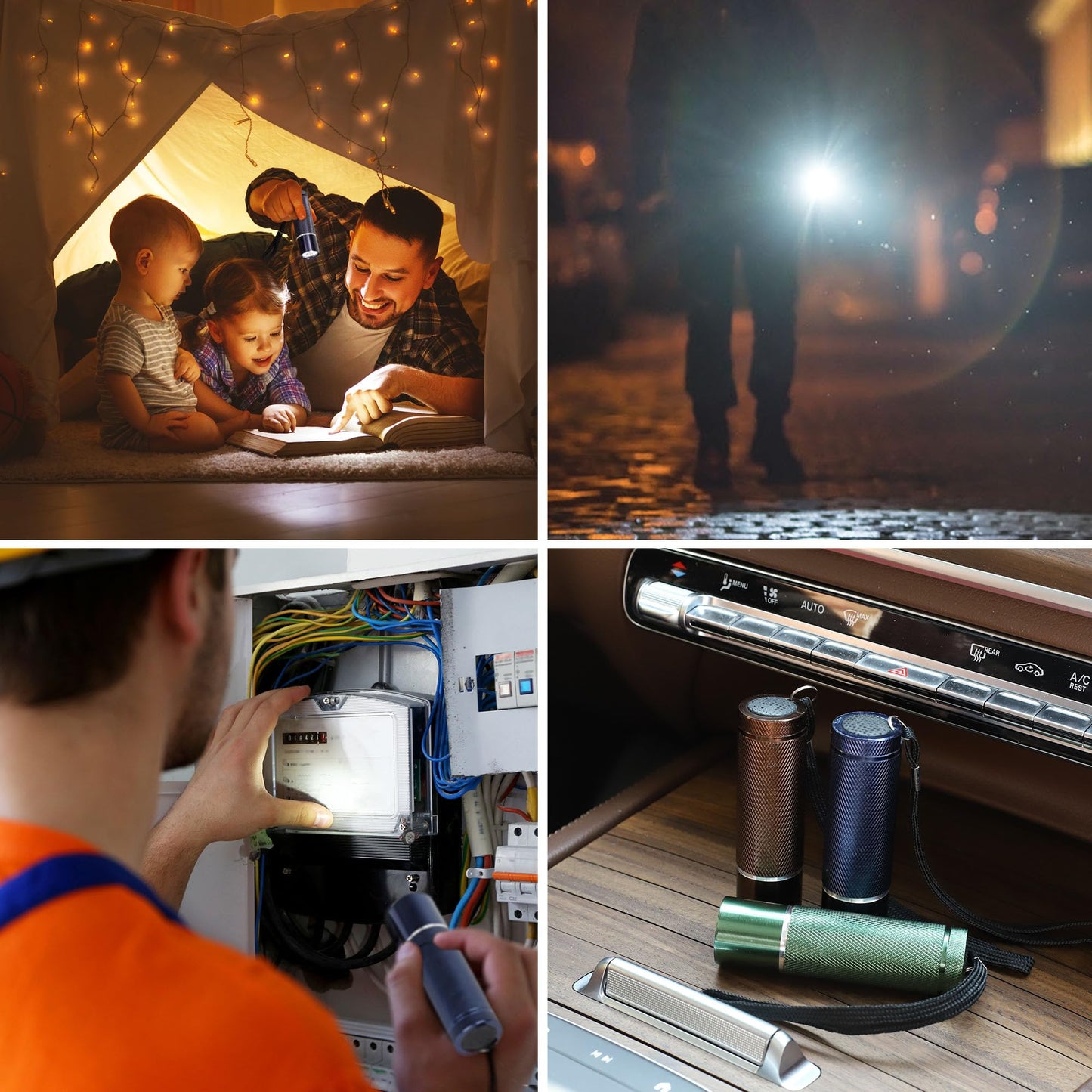 FASTPRO 12-Pack Flashlights Set, Aluminum LED Flashlights with AAA Batteries Included & Pre-Installed, Super Bright 100 Lumen Flashlight for Party Favors, Holiday Gifts, Camping, Hurricane Supplies