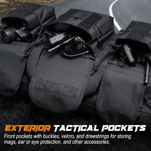 DULCE DOM Double Rifle Case - Tactical Soft Padded Backpack for Hunting & Shooting | 36-48 Inch, Heavy-Duty Storage for 2 Rifles & Pistols