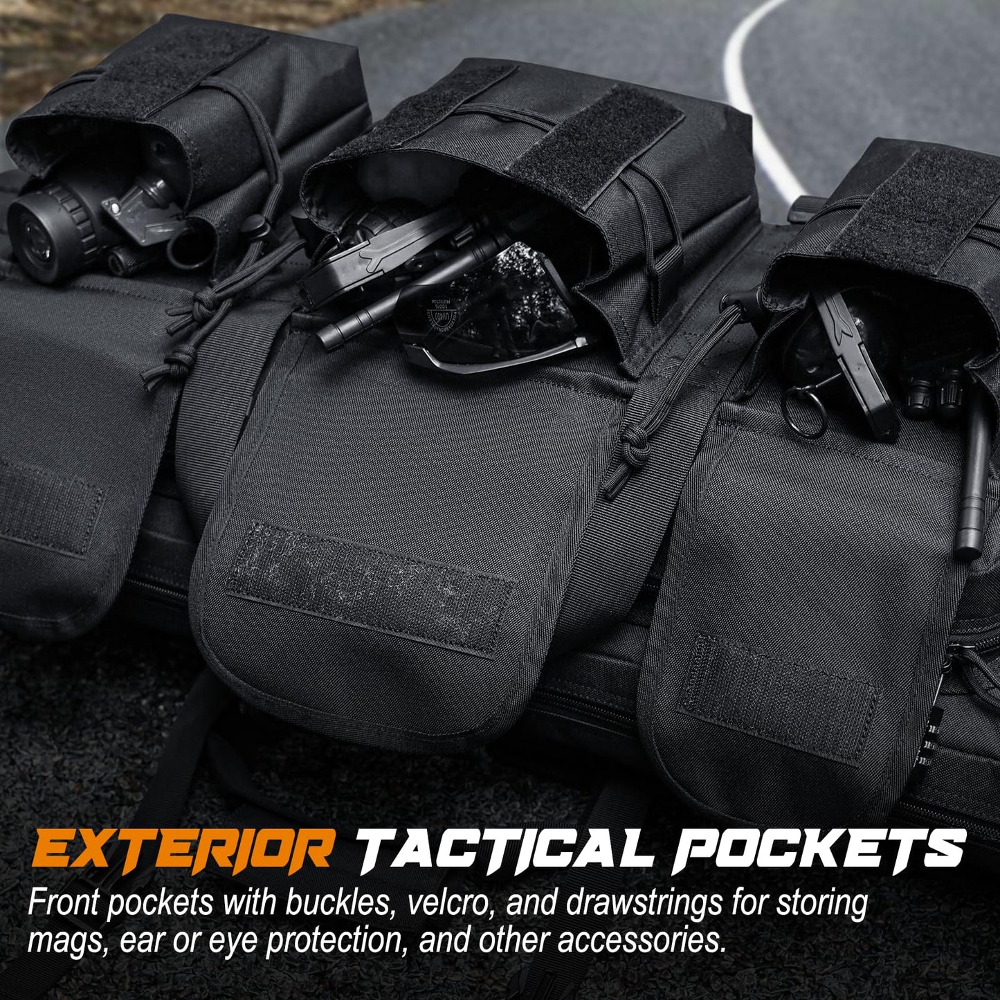 DULCE DOM 42 Inch Rifle Bag, Soft Double Rifle Case for Firearm Storage and Transportation, Tactical Portable Long Gun Case Carrying Backpack with Molle for Shooting Range Hunting Outdoors