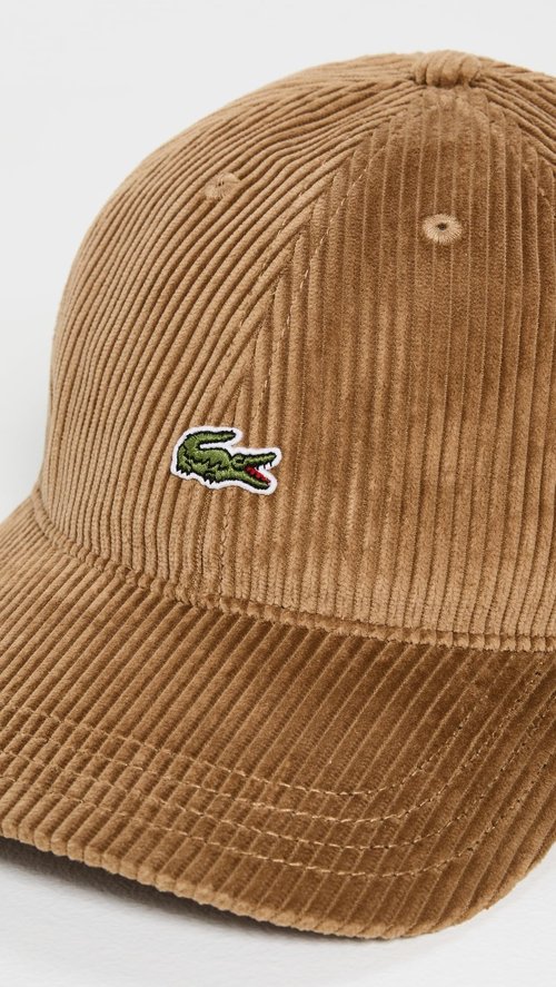 Lacoste Unisex Cotton Velour Cap, Date Brown, One Size
