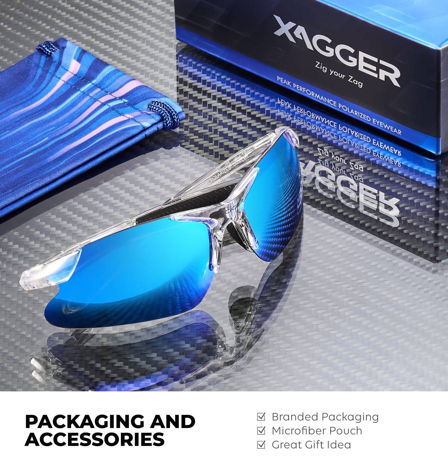 Xagger Kids Youth Polarized Sports Sunglasses for Boys Girls Baseball Softball Glasses TR90 Frame