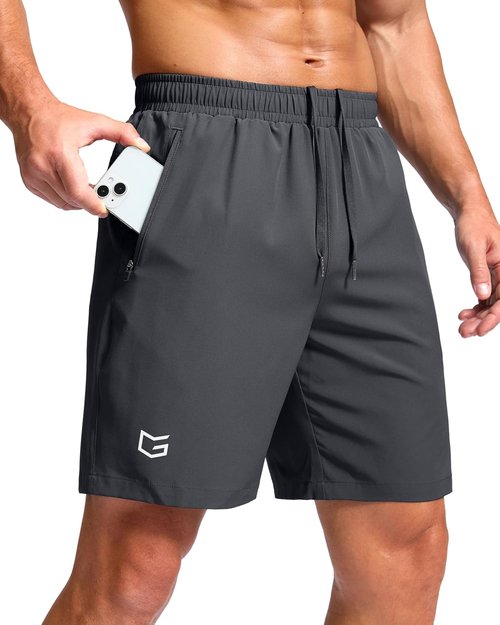G Gradual Men's Athletic Running Shorts - Quick Dry with Zipper Pockets | Available in 7", 5", 9" Sizes