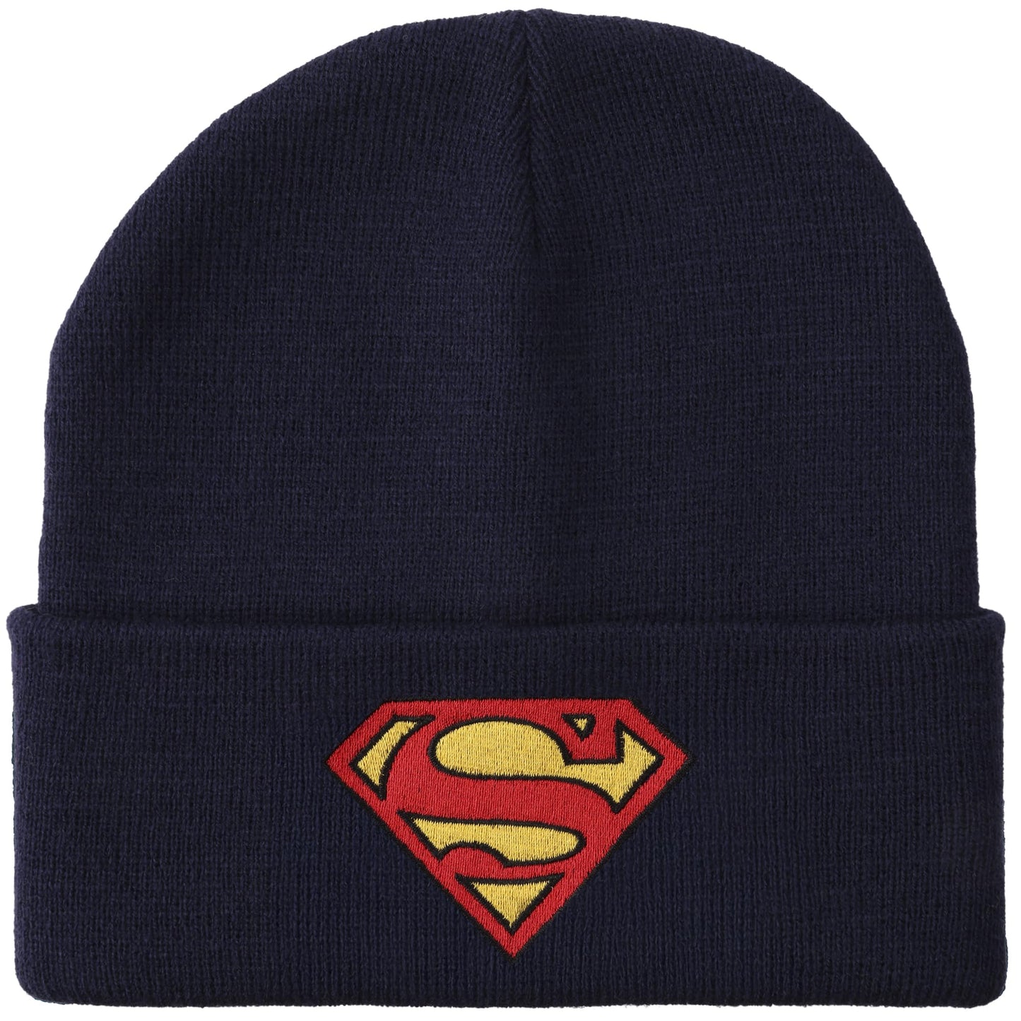 Bioworld Superman Logo Embroidery Acrylic Knit Cuff Beanie