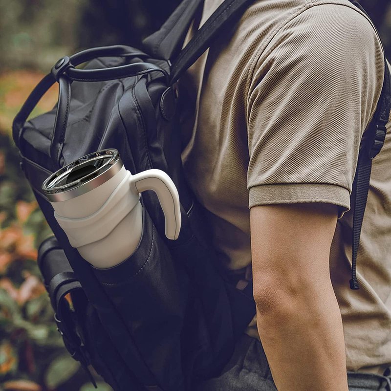 Tumbler Handle Fits for 30 OZ YETI Rambler,Rtic Mug-Previously Design,Sic,OZARK TRAIL & More Tumbler Travel Mug | BPA FREE（Handle Only） (White White)