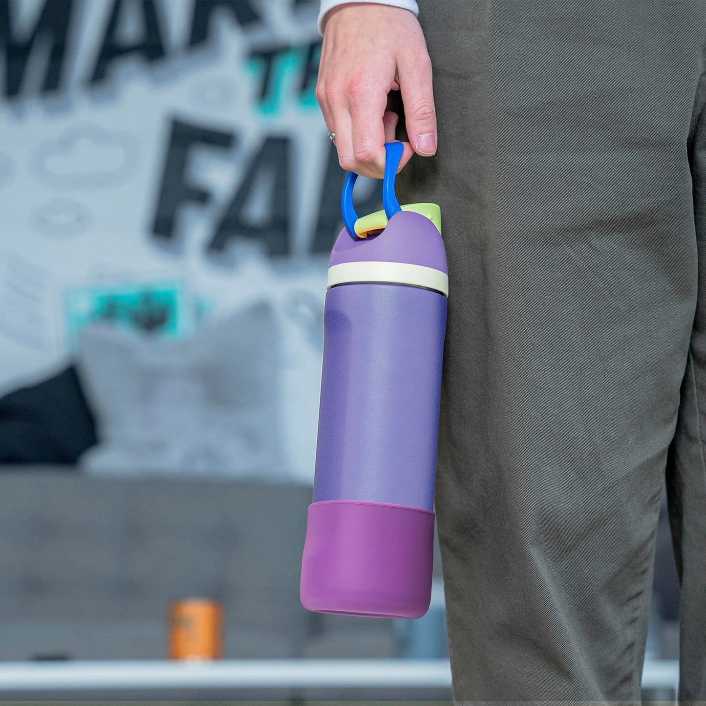 Diumepo Silicone Water Bottle Boot for Owala 32 oz, Anti-Slip Protective Sleeve for Owala Twist & FreeSip & Flip Stainless Steel Water Bottle, Boot Bottom Base for Owala (Purple)
