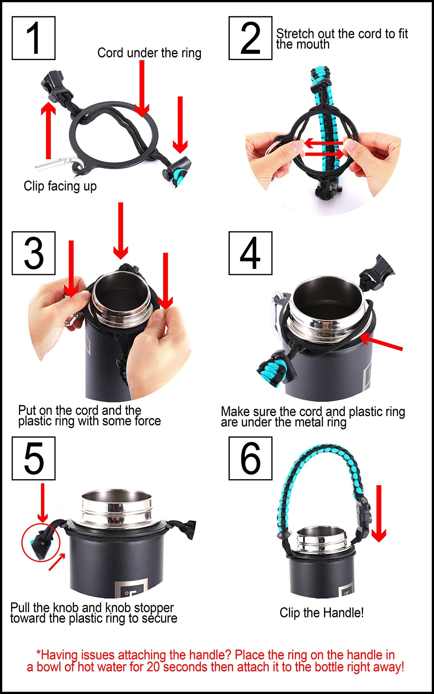 IRON °FLASK Paracord Handle for Wide Mouth Water Bottles