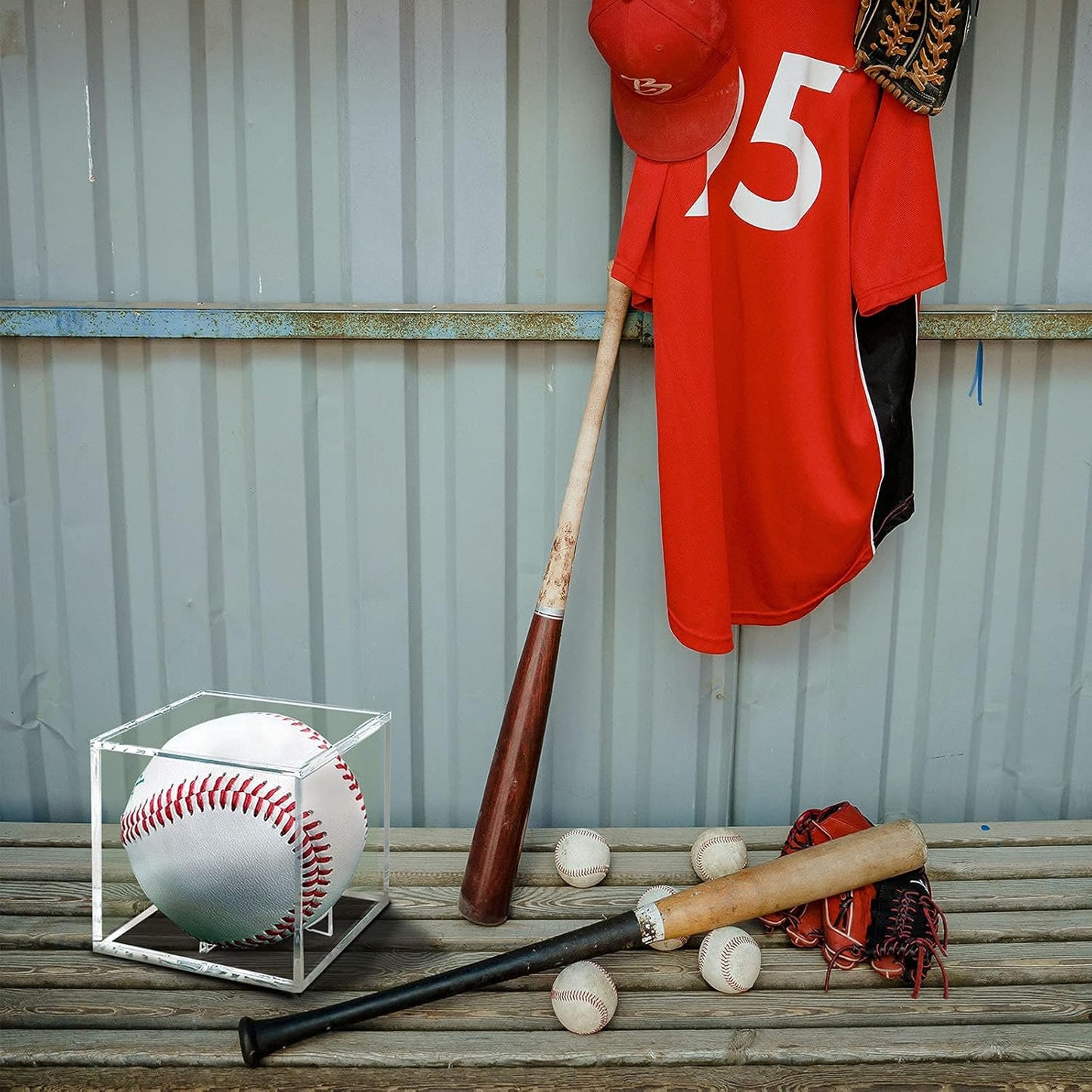 Skiennix Baseball Display Case - UV Protected Acrylic Holder for Official Size Baseballs | 4 Pack