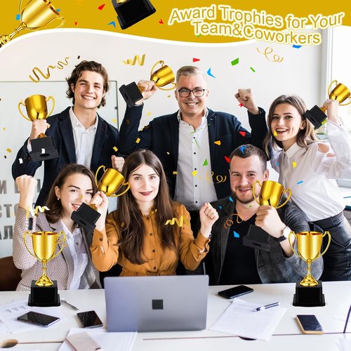 Ecation Gold Trophy Award Set - 18 Pcs 7-Inch Cups for Employee Appreciation & Recognition Gifts
