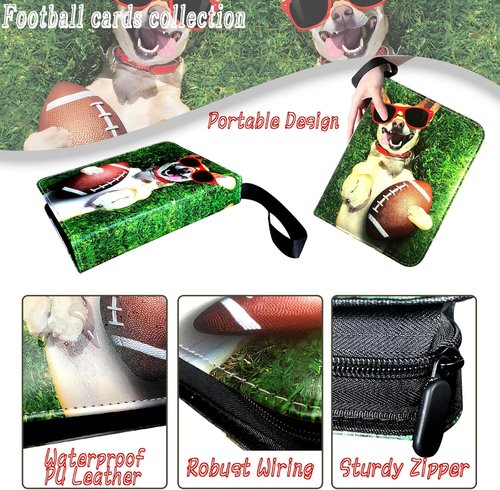 Football Card Binder - 400 Pockets with 50 Removable Sleeves | 3 Ring Zippered Collector Album